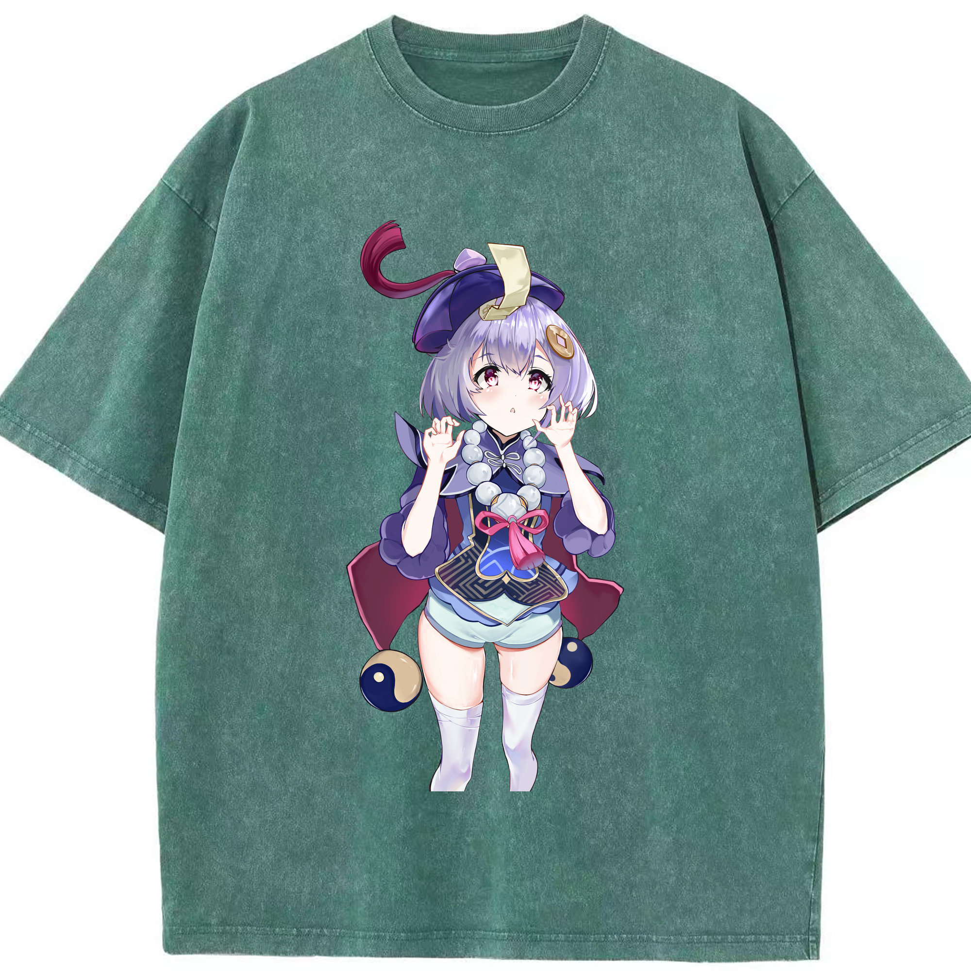 げんし神 七七 なな  genshin Nana 綿100% ヴィンテージ風 半袖Tシャツ（フロントプリント）